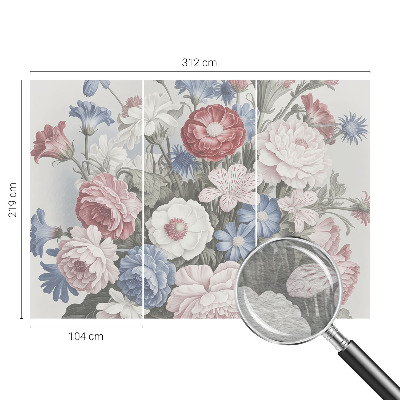 Bedruckte Vlies-Fototapete mit einem bunten Blumenstrauß