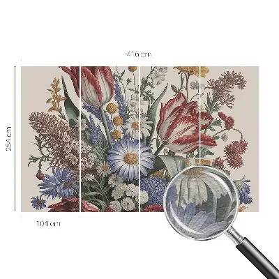 Wand-Fototapete mit Motiv eines Blumenstraußes