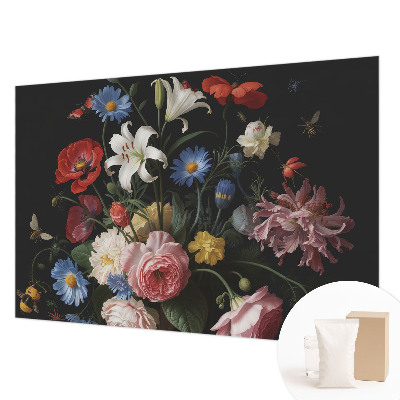 Fototapete mit Blumen und Insekten