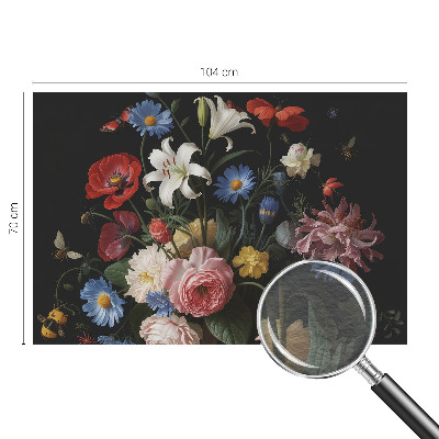 Fototapete mit Blumen und Insekten