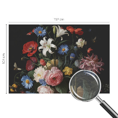 Fototapete Blumen mit Insekten