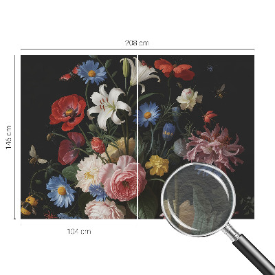 Fototapete mit Blumen und Insekten