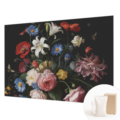 Fototapete mit Blumen und Insekten
