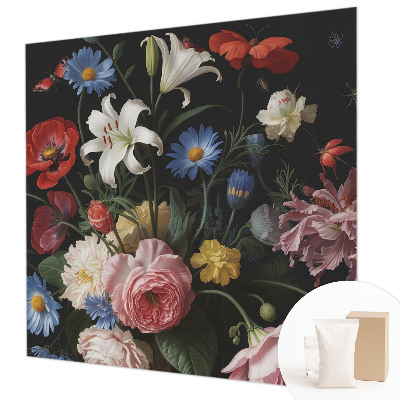 Fototapete mit Blumen und Insekten