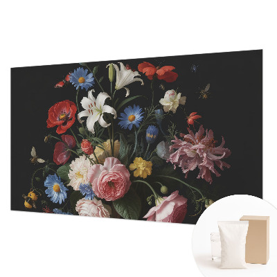 Fototapete mit Blumen und Insekten