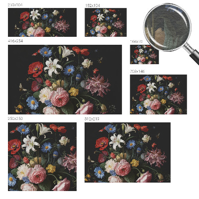 Fototapete mit Blumen und Insekten