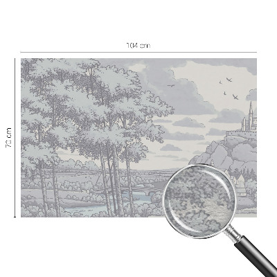 Dekorative Wand-Fototapete mit einer märchenhaften Landschaft