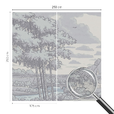 Dekorative Wand-Fototapete mit einer märchenhaften Landschaft