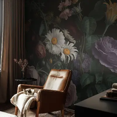 Fototapete fürs Schlafzimmer mit floralem Motiv