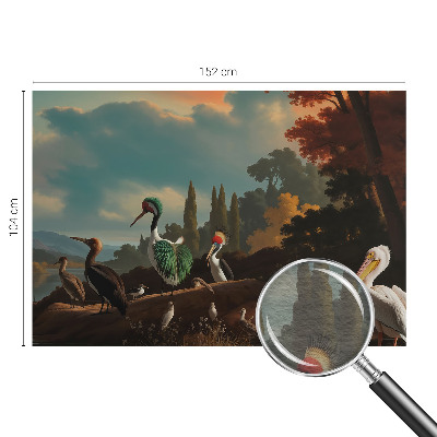 Fototapete fürs Wohnzimmer Malerische Vögel