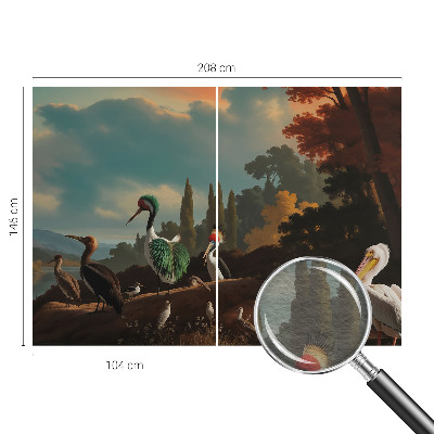 Fototapete fürs Wohnzimmer mit malerischem Vogelmotiv