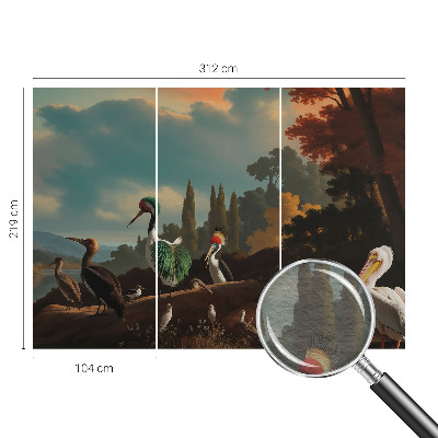 Fototapete fürs Wohnzimmer mit malerischem Vogelmotiv