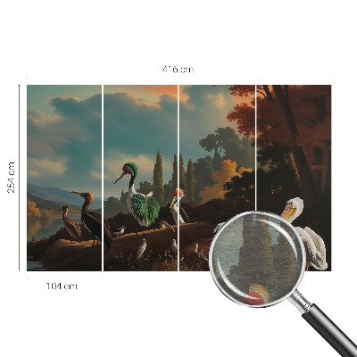 Fototapete fürs Wohnzimmer Malerische Vögel