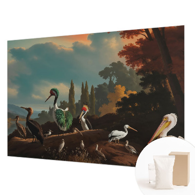 Fototapete fürs Wohnzimmer Malerische Vögel