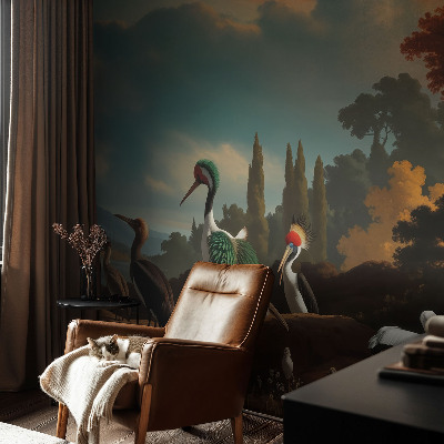 Fototapete fürs Wohnzimmer Malerische Vögel