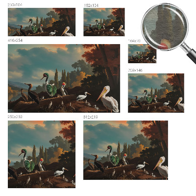 Fototapete fürs Wohnzimmer Malerische Vögel