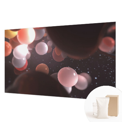 Vlies-Fototapete fürs Kinderzimmer mit Motiv aus bunten Weltraumkugeln