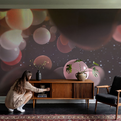 Vlies-Fototapete fürs Kinderzimmer mit Motiv aus bunten Weltraumkugeln