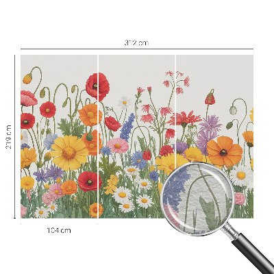Bedruckte Vlies-Fototapete mit Motiv einer Blumenwiese