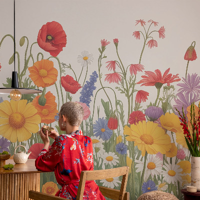 Bedruckte Vlies-Fototapete mit Motiv einer Blumenwiese