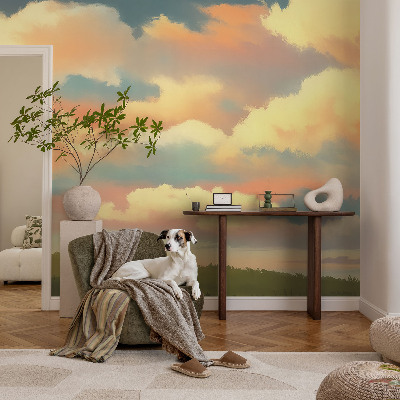 Dekorative Wand-Fototapete mit Himmel- und Wolkenmotiv