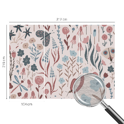 Motivtapete Blumen Insekten