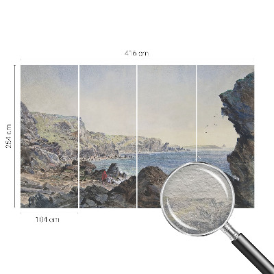 Dekorative Wand-Fototapete mit Motiv einer ruhigen Küstenlandschaft