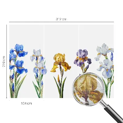 Vlies-Fototapete mit Motiv aus zarten Irisblüten