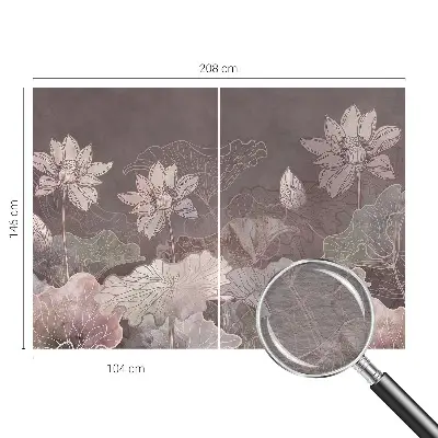 Fototapete fürs Kinderzimmer mit friedlicher botanischer Illustration