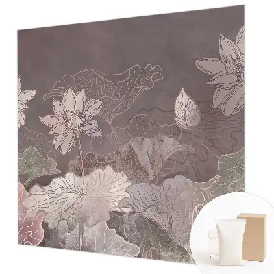 Fototapete fürs Kinderzimmer mit friedlicher botanischer Illustration