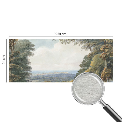 Vlies-Fototapete fürs Schlafzimmer mit einem Motiv bewaldeter Landschaft