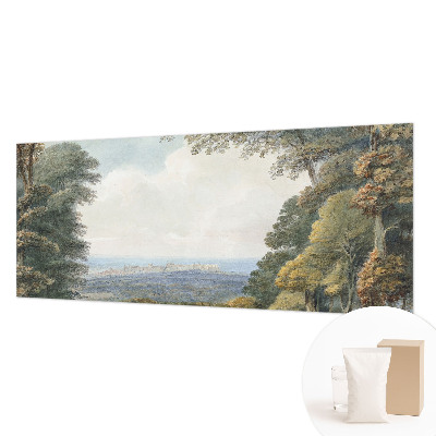 Vlies-Fototapete fürs Schlafzimmer mit einem Motiv bewaldeter Landschaft