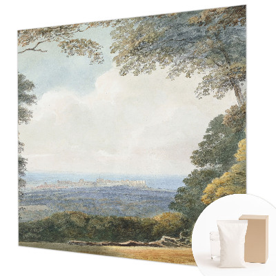 Vlies-Fototapete fürs Schlafzimmer mit einem Motiv bewaldeter Landschaft