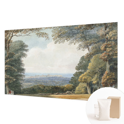 Vlies-Fototapete fürs Schlafzimmer mit einem Motiv bewaldeter Landschaft