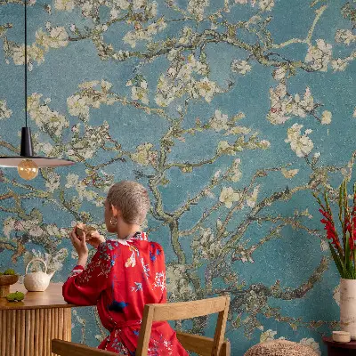 Vlies-Fototapete fürs Wohnzimmer mit blühenden Zweigen als Motiv