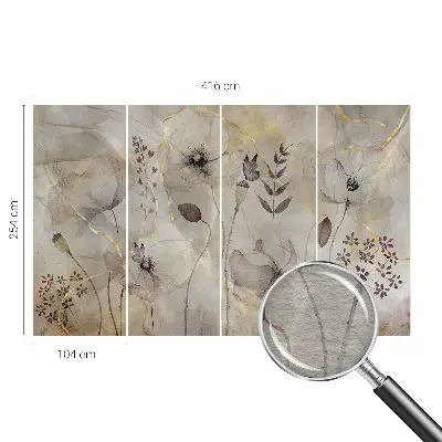 Wand-Fototapete mit zarten Blüten