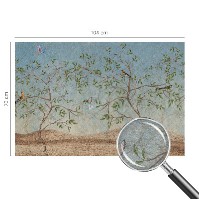 Fototapete fürs Wohnzimmer Vögel in den Bäumen