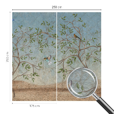 Fototapete fürs Wohnzimmer Vögel in den Bäumen