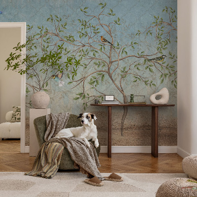 Fototapete fürs Wohnzimmer Vögel in den Bäumen