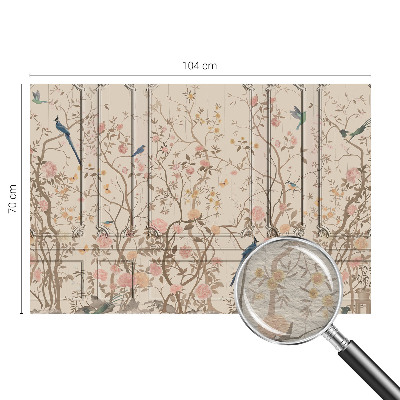 Moderne Vlies-Fototapete Vögel und Blumen