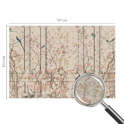 Moderne Vlies-Fototapete Vögel und Blumen