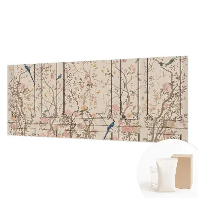 Moderne Vlies-Fototapete mit Vögeln und Blumen als Motiv