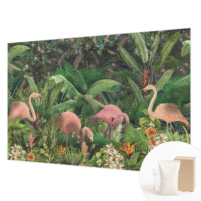 Vlies-Fototapete fürs Kinderzimmer mit rosa Flamingo-Motiv