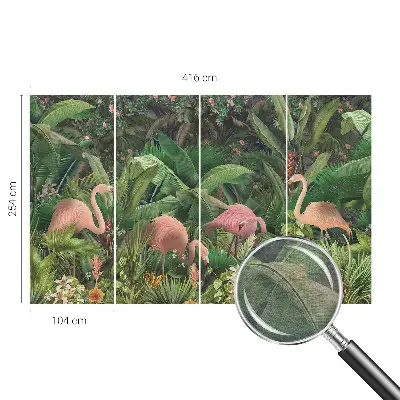 Vlies-Fototapete fürs Kinderzimmer mit rosa Flamingo-Motiv