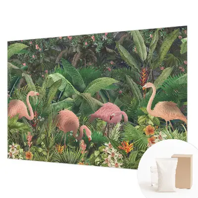 Vlies-Fototapete fürs Kinderzimmer mit rosa Flamingo-Motiv