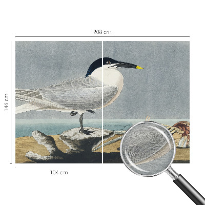 Fototapete fürs Schlafzimmer mit ornithologischem Motiv in elegantem Design