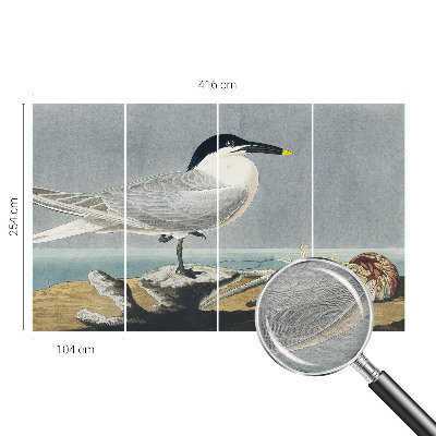 Fototapete fürs Schlafzimmer mit ornithologischem Motiv in elegantem Design