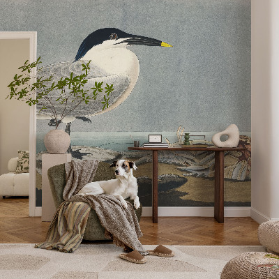 Fototapete fürs Schlafzimmer mit ornithologischem Motiv in elegantem Design