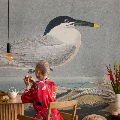 Fototapete fürs Schlafzimmer mit ornithologischem Motiv in elegantem Design