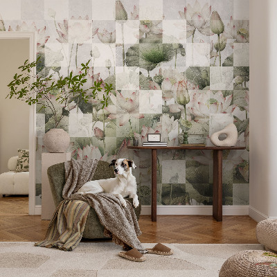 Vliestapete fürs Wohnzimmer Lotusmuster
